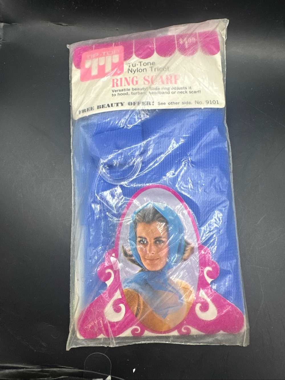 Vintage Scarf ! Nylon Tricot! Unique old hard to find retro / collectable Item!